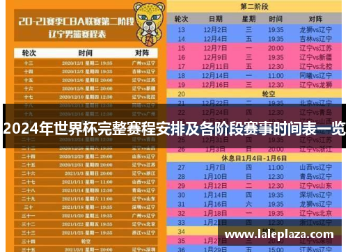 2024年世界杯完整赛程安排及各阶段赛事时间表一览